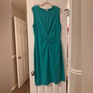 Chic Sleeveless Teal Midi Dress